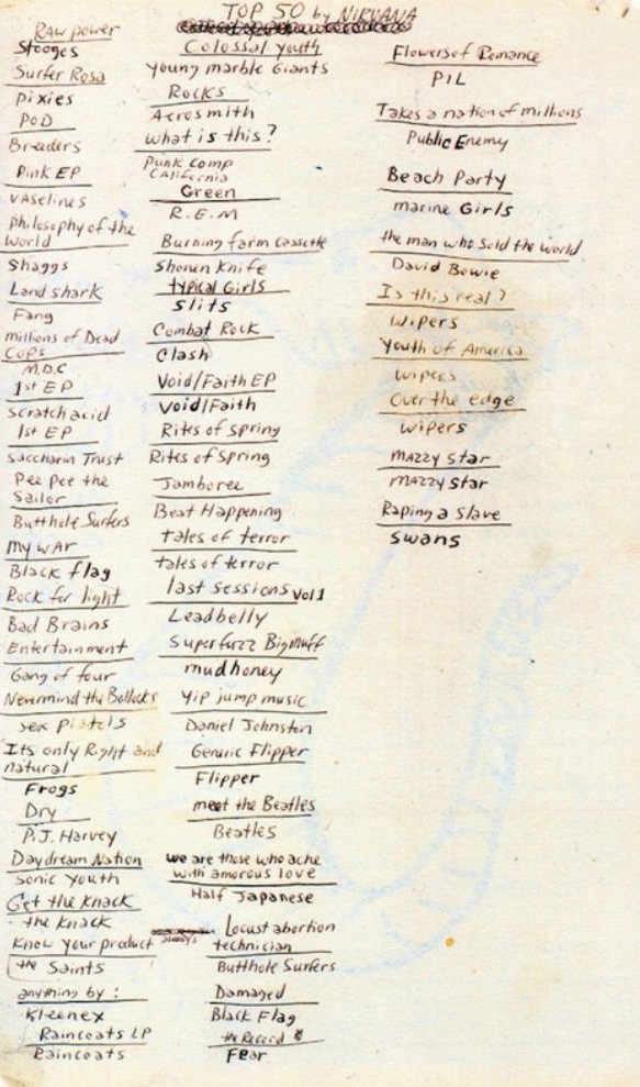 Kurt Cobain's favourite albums