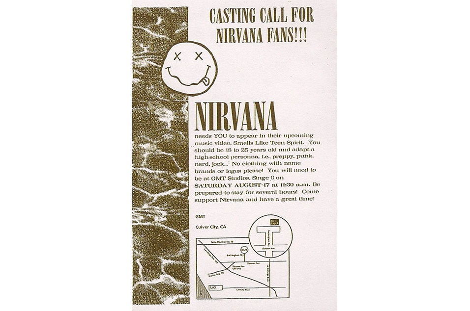 Nirvana - 'Smells Like Teen Spirit' video - Casting Call