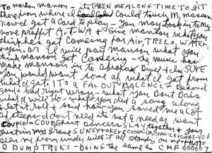 Το γράμμα του Charles Manson στον Marilyn Manson.