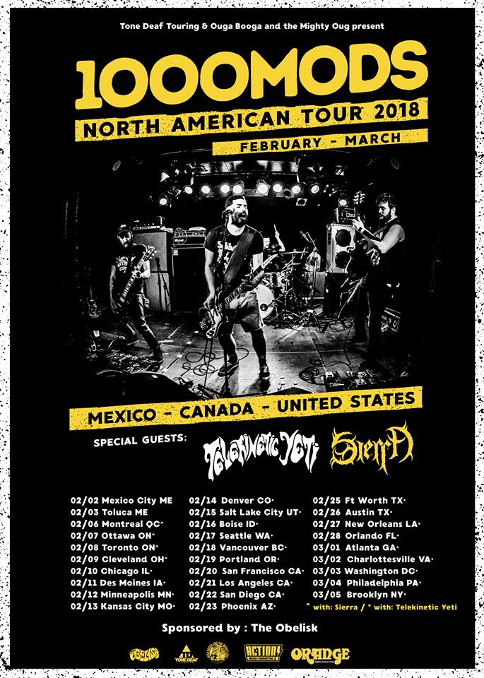 1000mods North American Tour 2018 / Poster