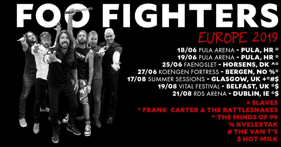 Foo Fighters ευρωπαϊκή περιοδεία 2019